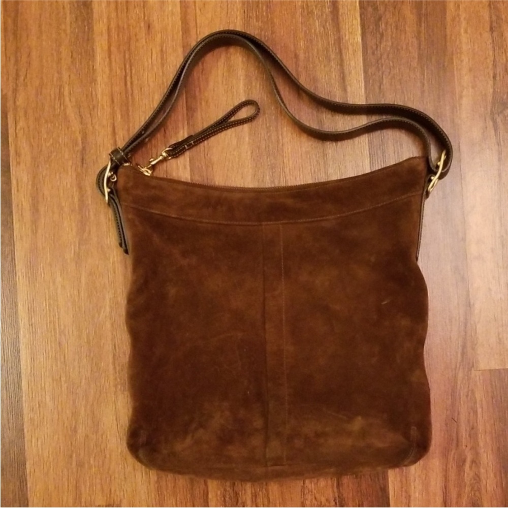 Coach Brown Suede Shoulder Bag